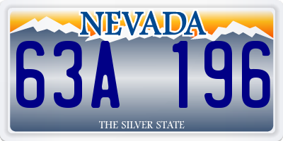 NV license plate 63A196