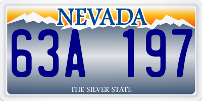 NV license plate 63A197