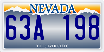 NV license plate 63A198