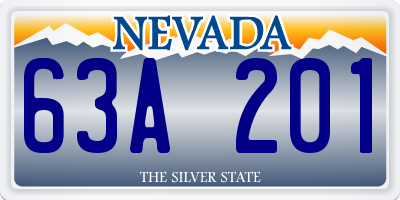 NV license plate 63A201