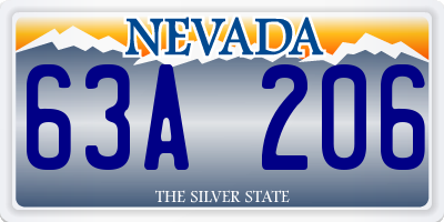 NV license plate 63A206