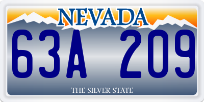 NV license plate 63A209