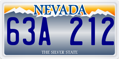 NV license plate 63A212