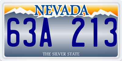 NV license plate 63A213