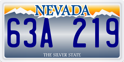 NV license plate 63A219