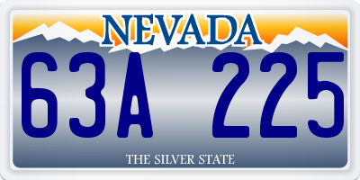 NV license plate 63A225