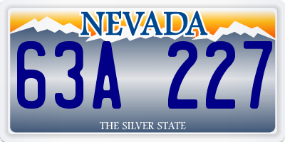 NV license plate 63A227