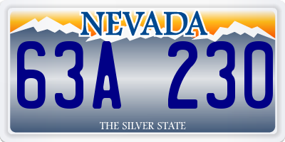 NV license plate 63A230