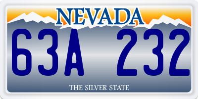 NV license plate 63A232