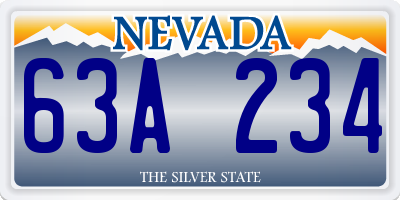 NV license plate 63A234