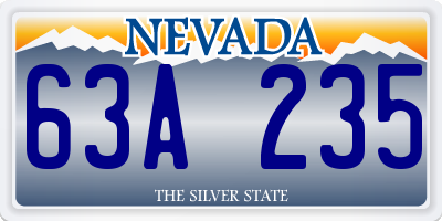 NV license plate 63A235