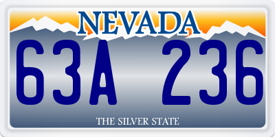 NV license plate 63A236