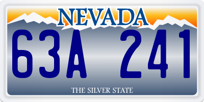 NV license plate 63A241