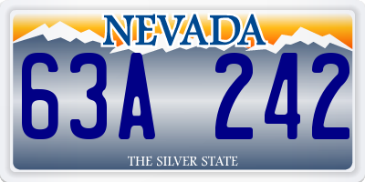 NV license plate 63A242
