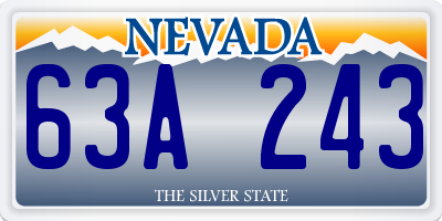 NV license plate 63A243