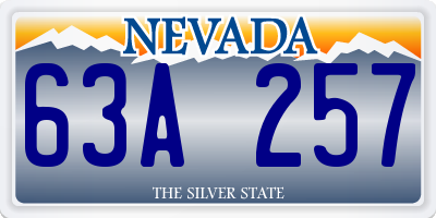 NV license plate 63A257