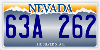 NV license plate 63A262