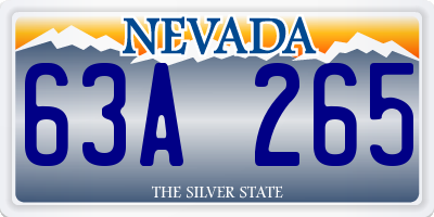 NV license plate 63A265