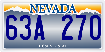 NV license plate 63A270