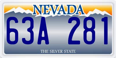 NV license plate 63A281
