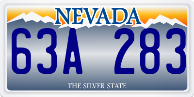 NV license plate 63A283