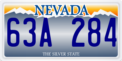 NV license plate 63A284