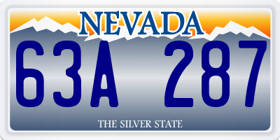 NV license plate 63A287