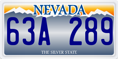 NV license plate 63A289