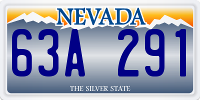 NV license plate 63A291