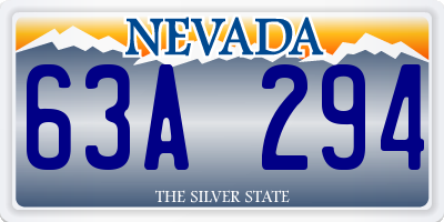 NV license plate 63A294