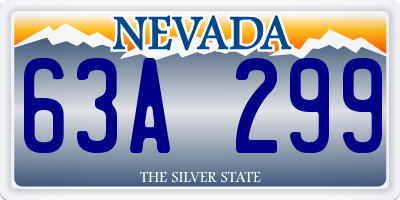 NV license plate 63A299