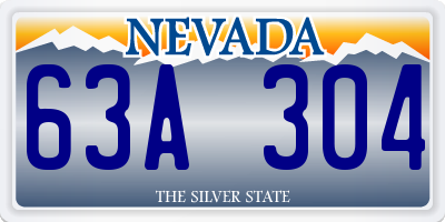 NV license plate 63A304