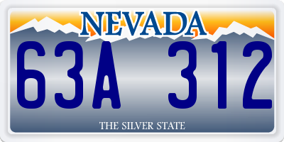 NV license plate 63A312