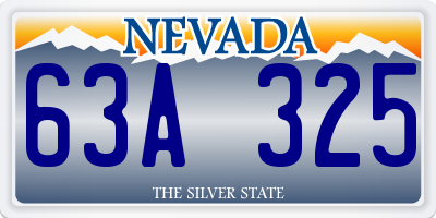 NV license plate 63A325