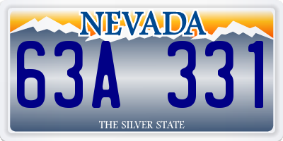 NV license plate 63A331