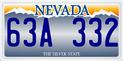 NV license plate 63A332