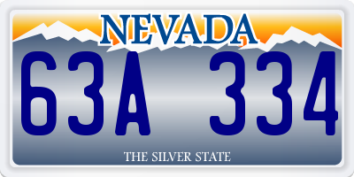 NV license plate 63A334