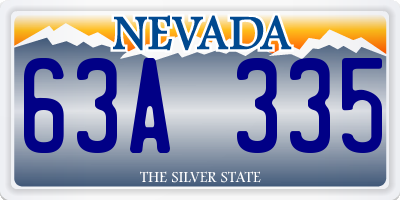 NV license plate 63A335