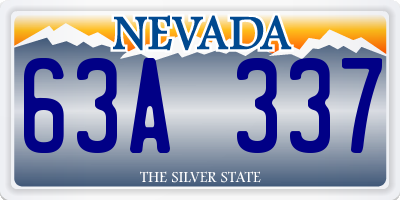 NV license plate 63A337