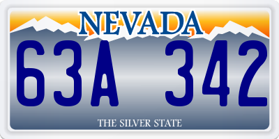 NV license plate 63A342