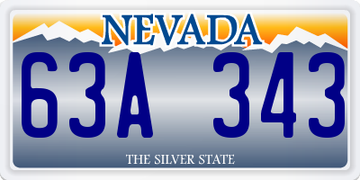 NV license plate 63A343