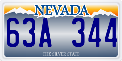 NV license plate 63A344