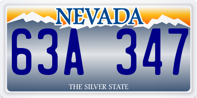 NV license plate 63A347