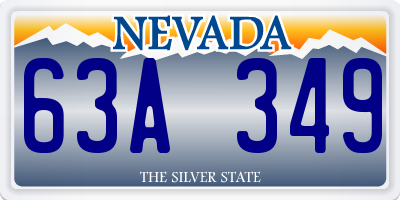 NV license plate 63A349