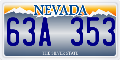 NV license plate 63A353
