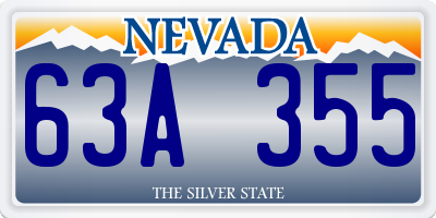 NV license plate 63A355