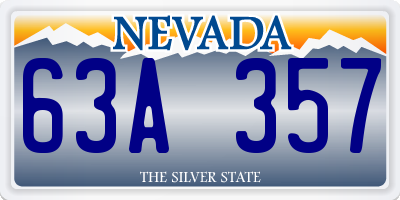 NV license plate 63A357