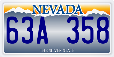 NV license plate 63A358