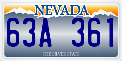 NV license plate 63A361