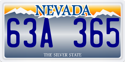 NV license plate 63A365